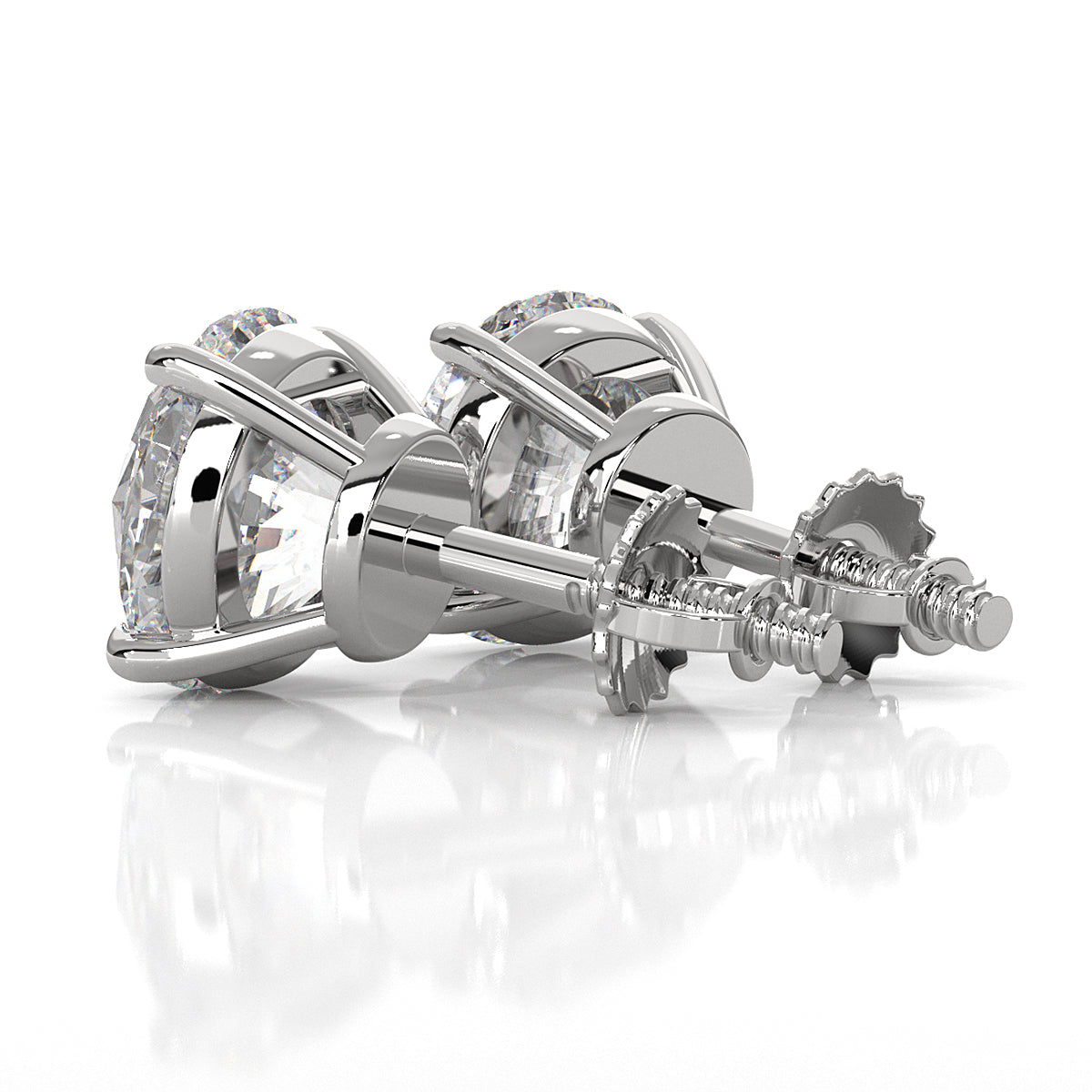 Elegant Round Lab Grown Diamond Stud Earrings | IGI Certified Brilliance & Timeless Sparkle